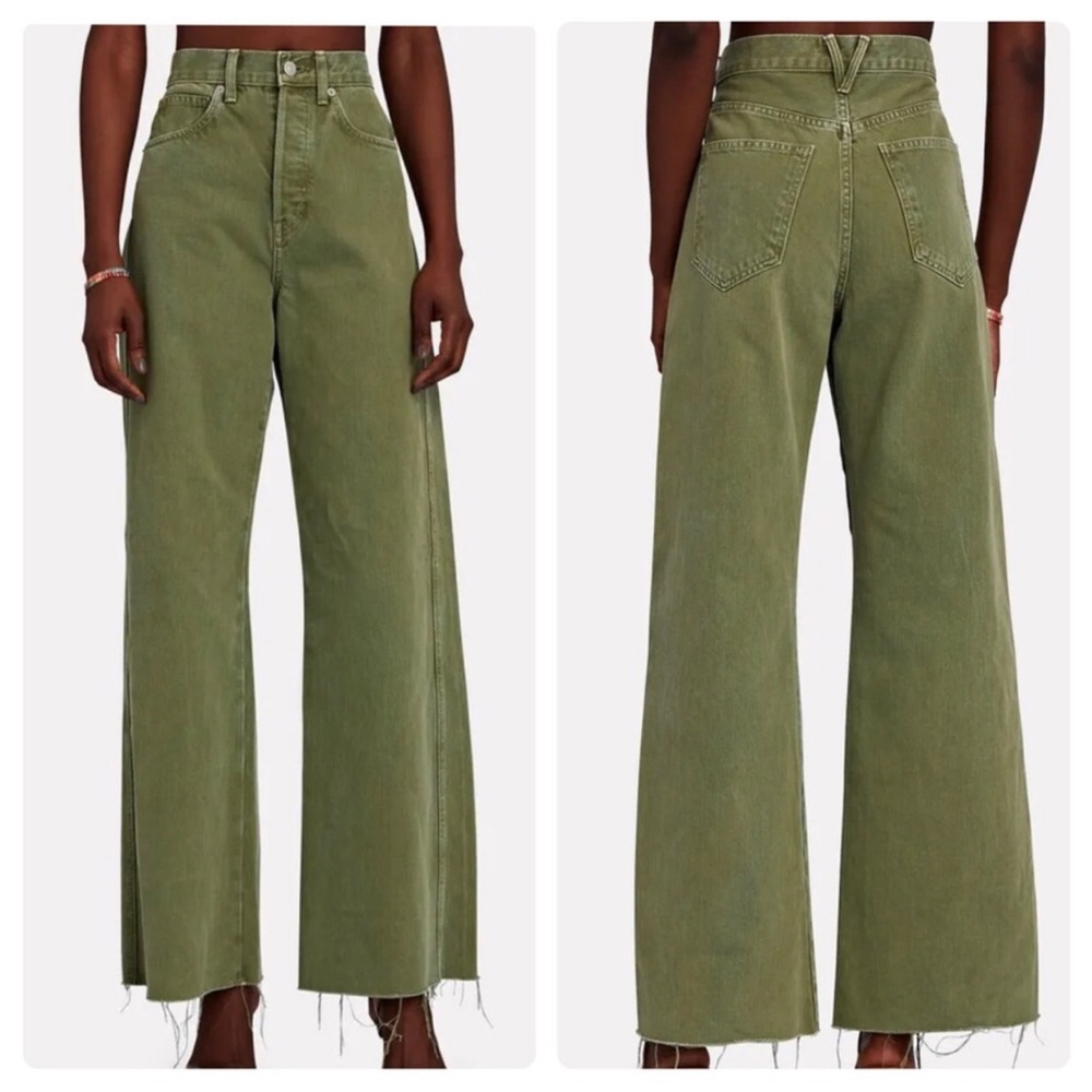 Veronica beard Taylor wide leg clover green size 27 EUC